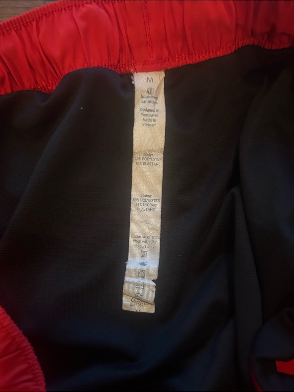 Lululemon Athletica Black Shorts With Red Waistband